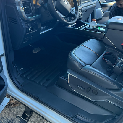 Ford F250 F350 F450 W/ Rear Seat Storage Floor Mats 2017-2026 | Covers Row 1 & 2