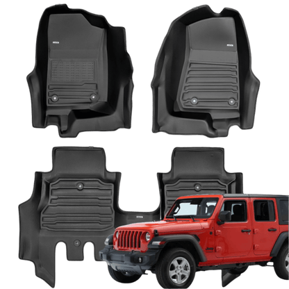 Mat Up! For Jeep Wrangler JL 4Dr 2018 - 2025 Covers Row 1 & 2 (SKU - 3265) - Mat up! Car Mats