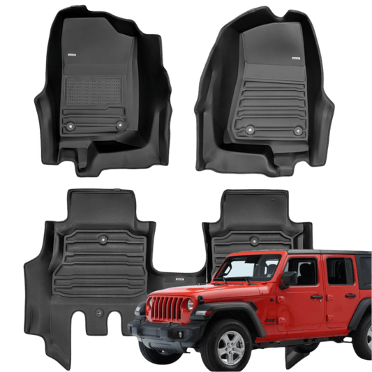 Mat Up! For Jeep Wrangler JL 4Dr 2018 - 2025 Covers Row 1 & 2 (SKU - 3265) - Mat up! Car Mats